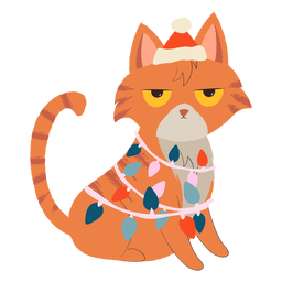 Ilustração de Natal de gato zangado Transparent PNG