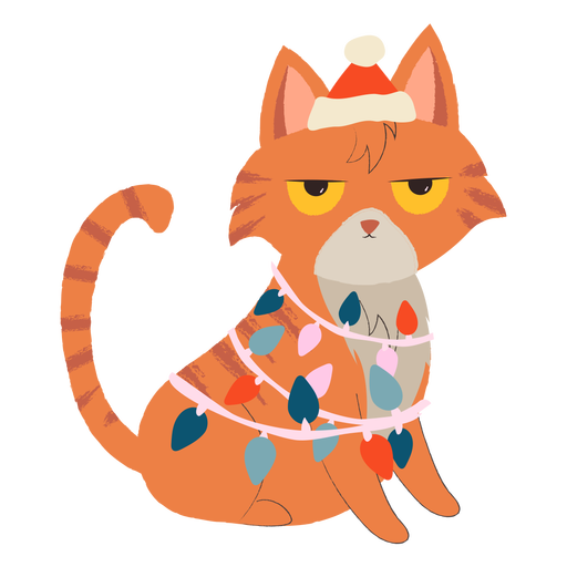 Angry cat christmas illustration - Transparent PNG & SVG vector file