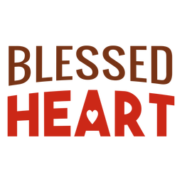 Blessed heart lettering PNG Design