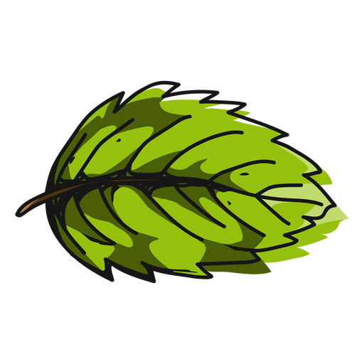 Green leaf side illustration PNG Design