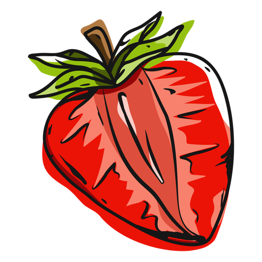 Half strawberry illustration PNG Design