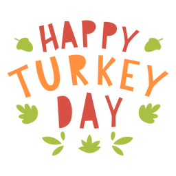 Feliz día de pavo letras de acción de gracias Diseño PNG