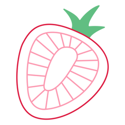 Trazo de fresa rosa Diseño PNG