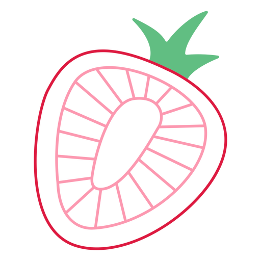 Pink strawberry stroke PNG Design