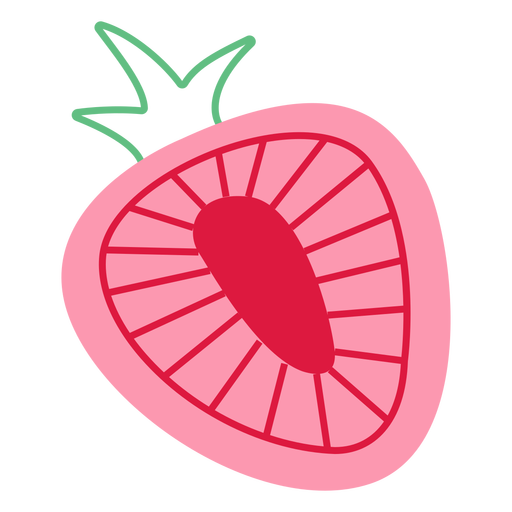 Sliced pink strawberry flat PNG Design