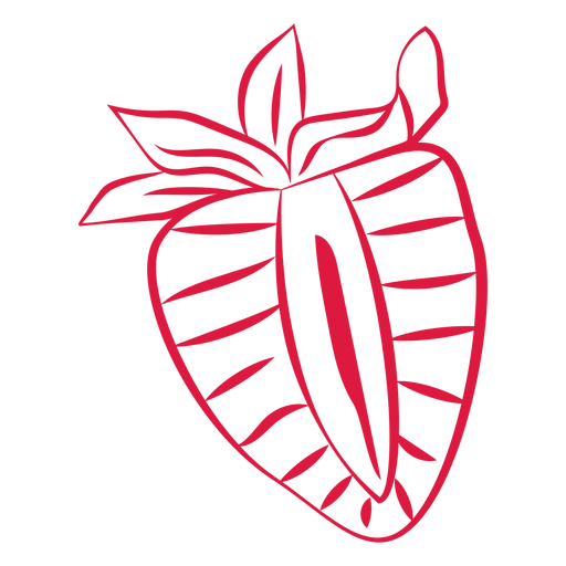 Doodle de morango fatiado Desenho PNG
