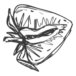 Sliced strawberry side hand drawn PNG Design