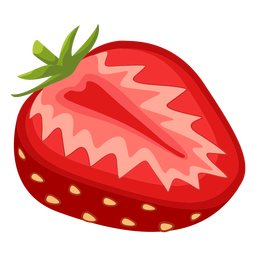 Ilustração lateral de morango fatiado Desenho PNG