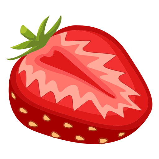 Sliced strawberry side illustration Transparent PNG & SVG vector file