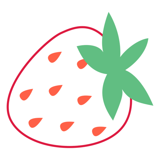 Strawberry orange seeds stroke PNG Design
