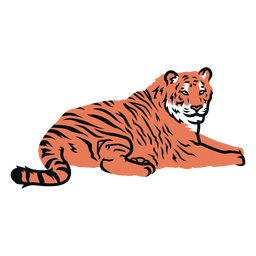 Tigre, acostado, ilustración Diseño PNG