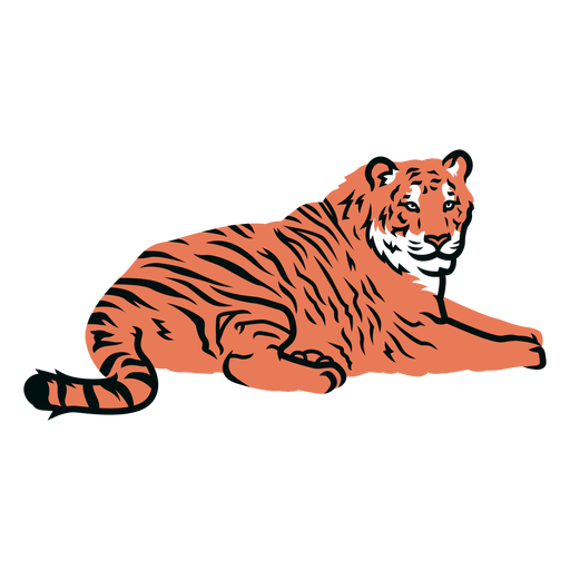 Tiger, der Illustration niederlegt PNG-Design