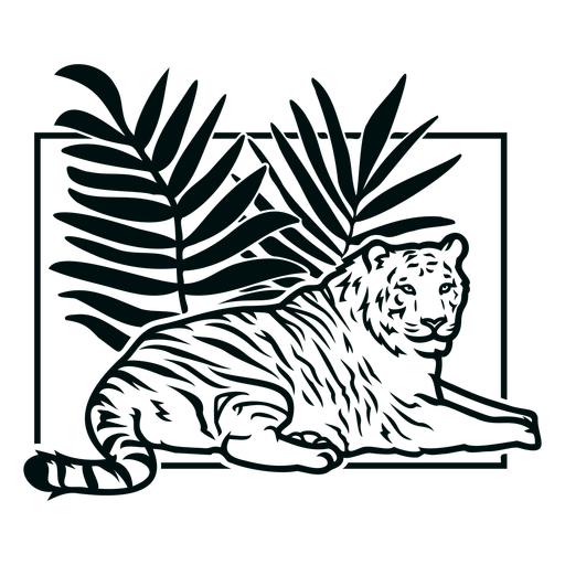 Tiger der Pflanzenschlag niederlegt PNG-Design