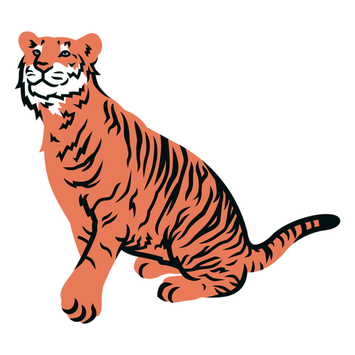 Tigre procurando traço cheio Desenho PNG