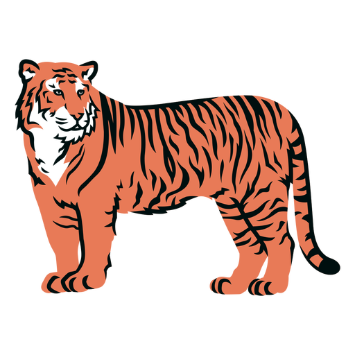 Tiger side filled stroke PNG Design