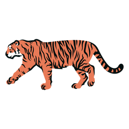 Tigre caminhando com braçada cheia Desenho PNG