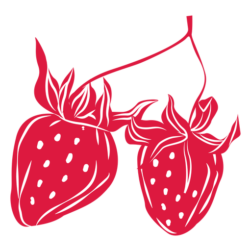 Zwei Erdbeeren ausgeschnitten PNG-Design