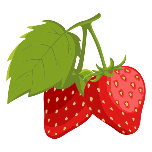 Two Strawberries With Leaf Illustration Transparent Png Svg Vector File