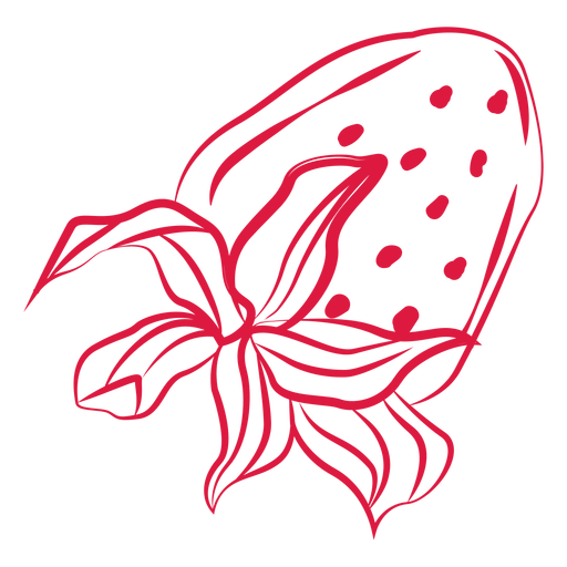 Umgedrehtes Erdbeer-Doodle PNG-Design