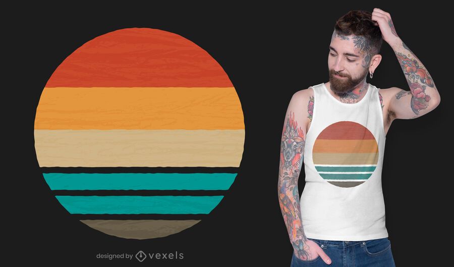 Retro sunset ocean t-shirt design Retro sunset ocean t-shirt design