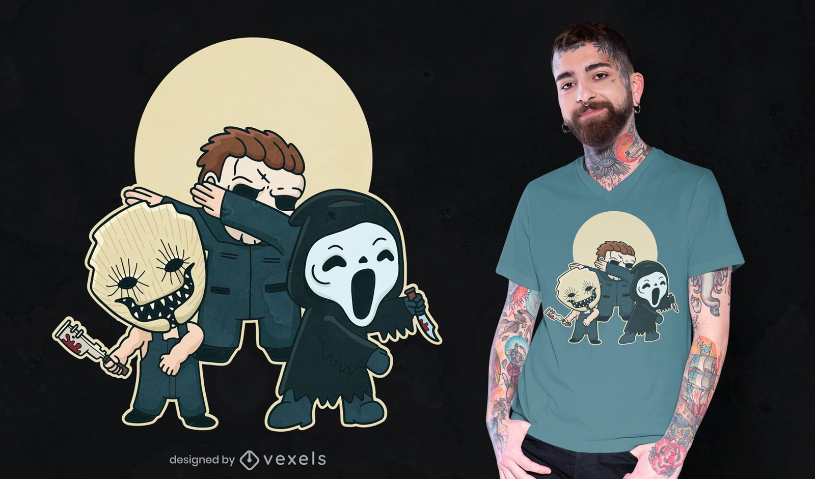 Horror characters t-shirt design
