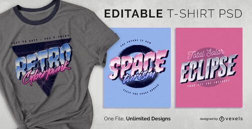 Camiseta retro texto escalable psd Camiseta retro texto escalable psd
