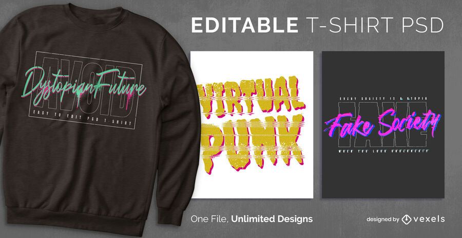 Cyberpunk scalable t-shirt psd Cyberpunk scalable t-shirt psd