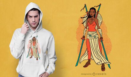 Modernes Samurai-T-Shirt Design