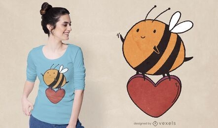 Lindo diseño de camiseta de abeja