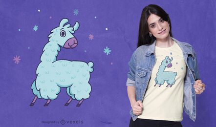 Cute blue llama t-shirt design Cute blue llama t-shirt design
