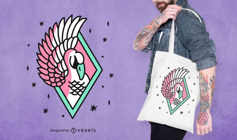 Swan tattoo tote bag design Swan tattoo tote bag design