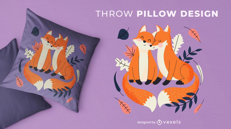 Lindo diseño de almohada de tiro de zorros Lindo diseño de almohada de tiro de zorros