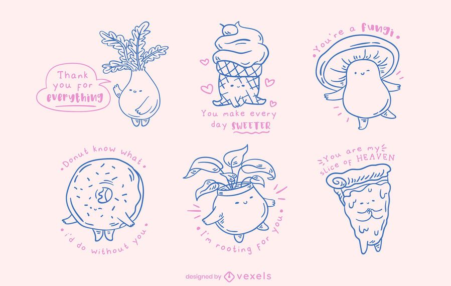 Kawaii misc objects doodle set Kawaii misc objects doodle set