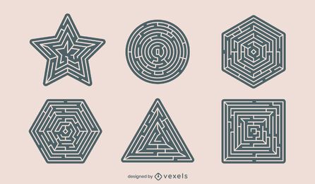 Labyrinth shapes cut-out set Labyrinth shapes cut-out set