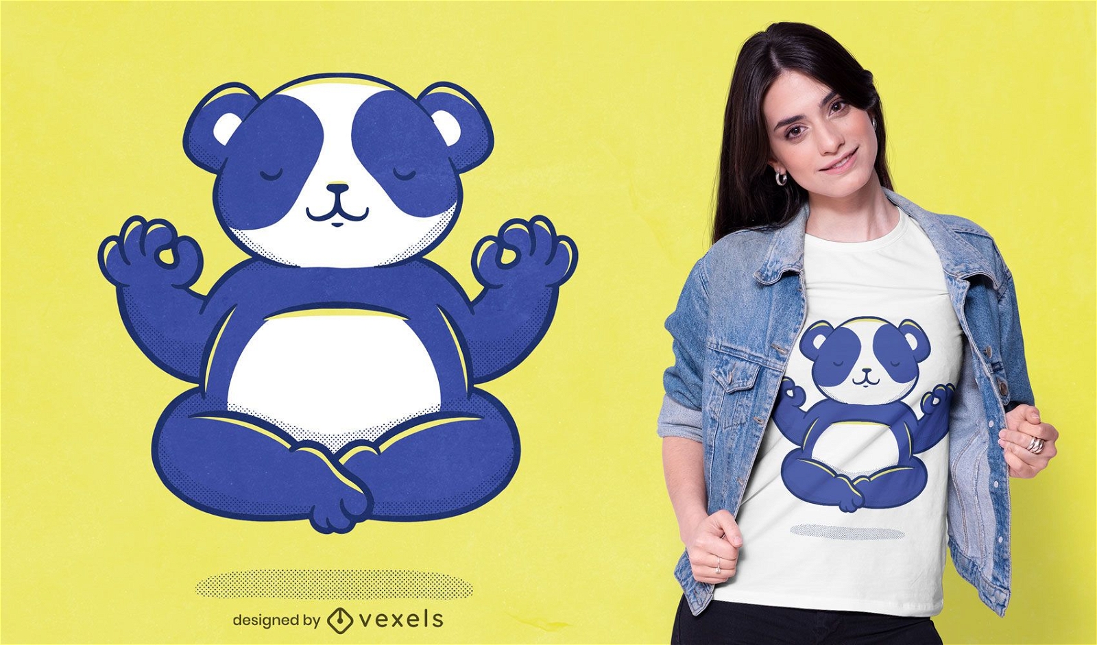 Design de camiseta para ioga panda