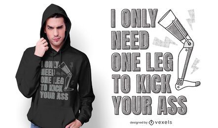 One leg kickass t-shirt design One leg kickass t-shirt design