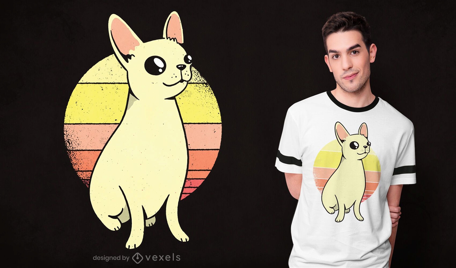 Design de camiseta Chihuahua Sunset