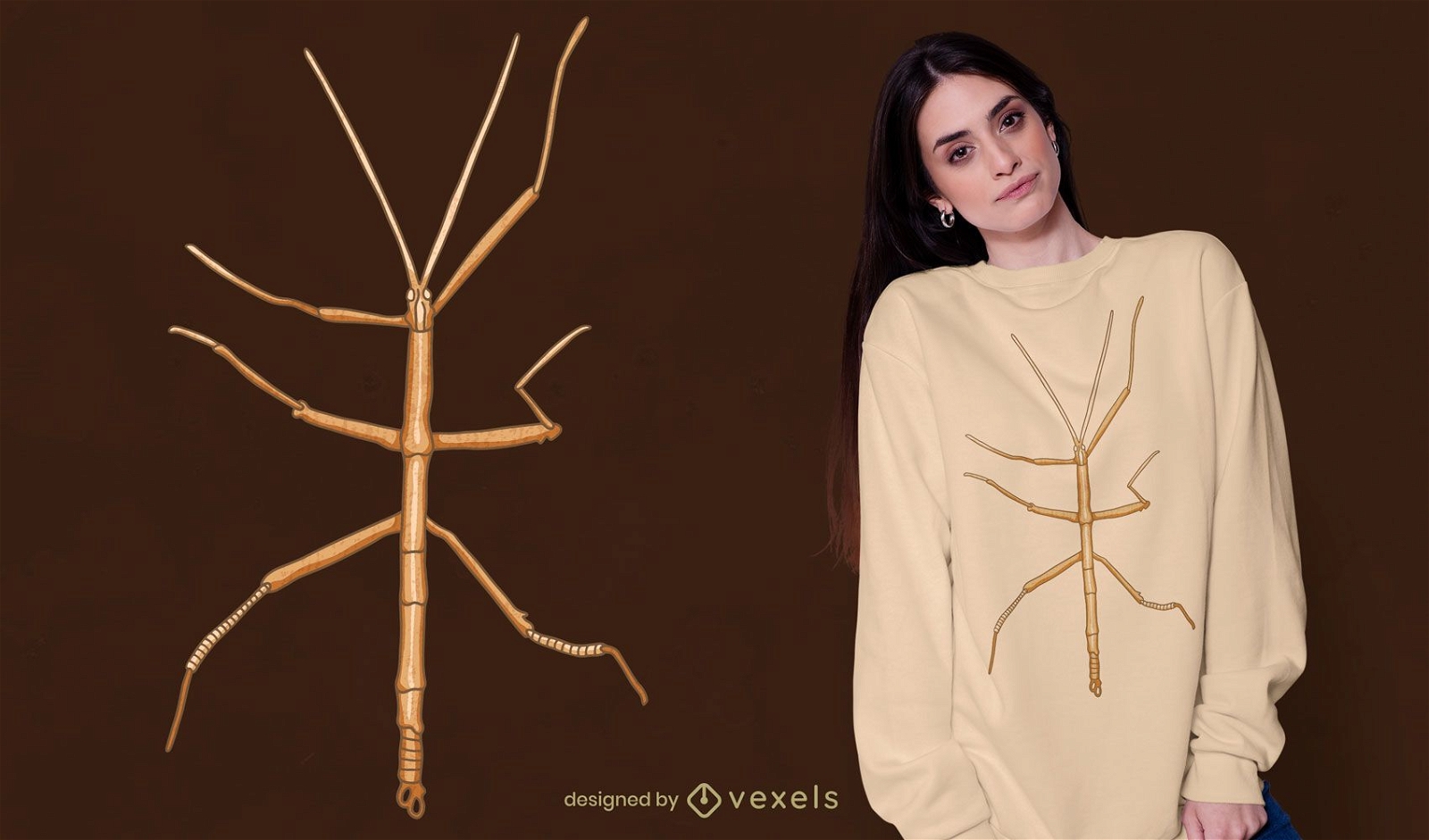 Stick bug insect t-shirt design