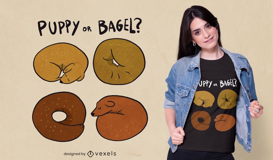 Diseño de camiseta de cachorro o bagel. Diseño de camiseta de cachorro o bagel.