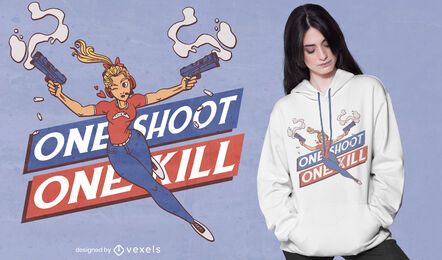 Design de camiseta feminina para uma sessão fotográfica