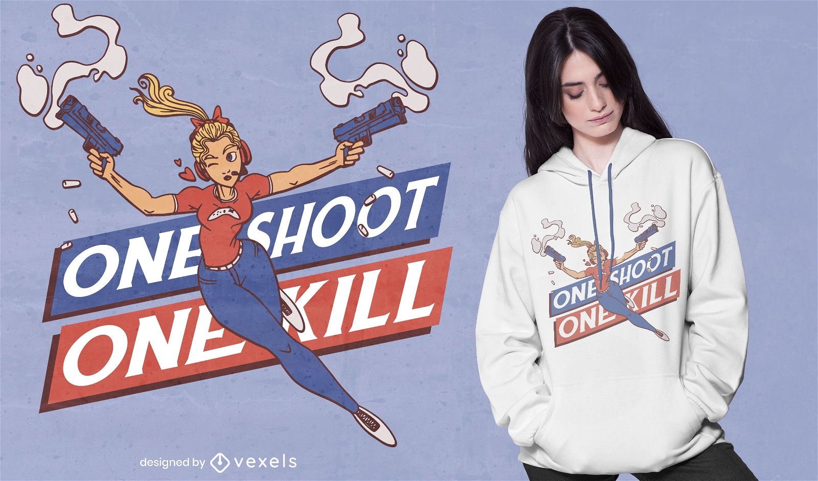 One shoot girl t-shirt design