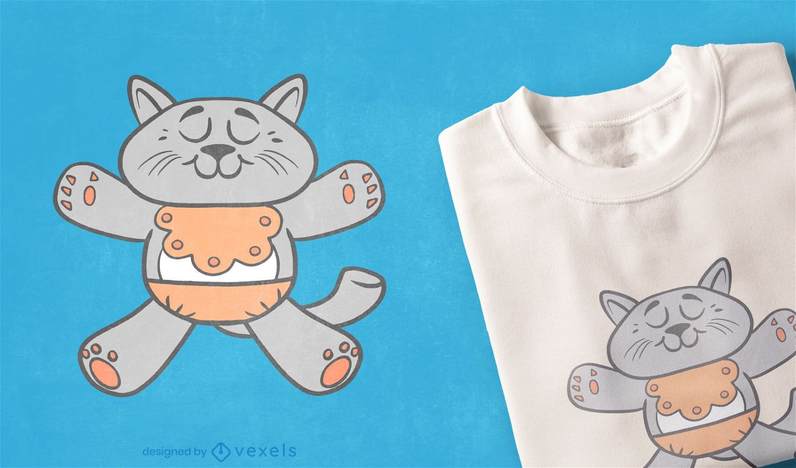 Design de camiseta bebê gato