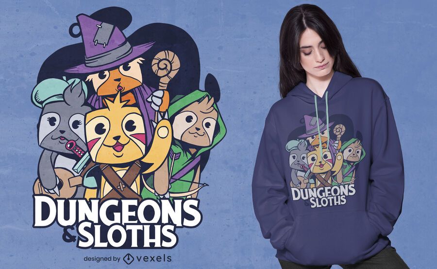 Dungeons & sloths t-shirt design Dungeons & sloths t-shirt design