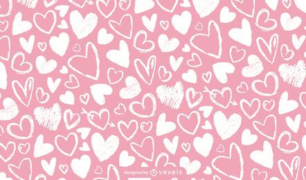 Chalk hearts pattern design