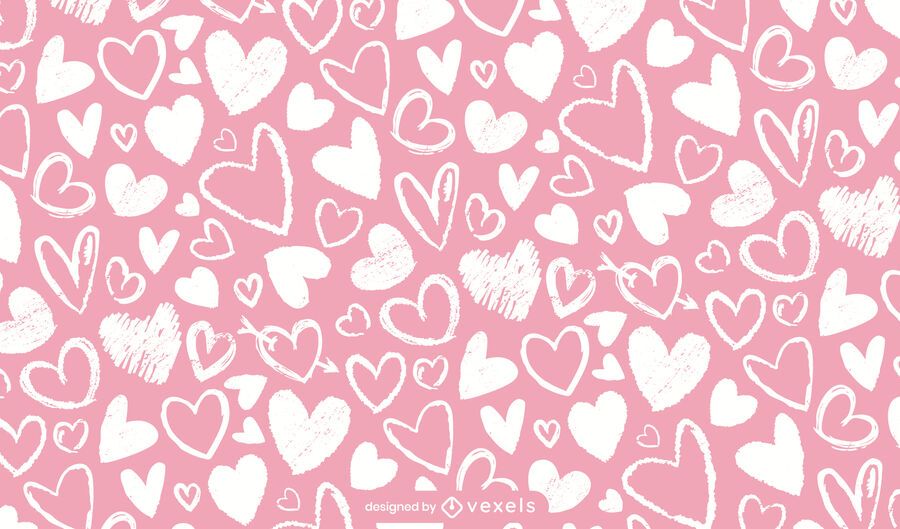 Chalk hearts pattern design Chalk hearts pattern design