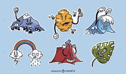 Creepy nature element set