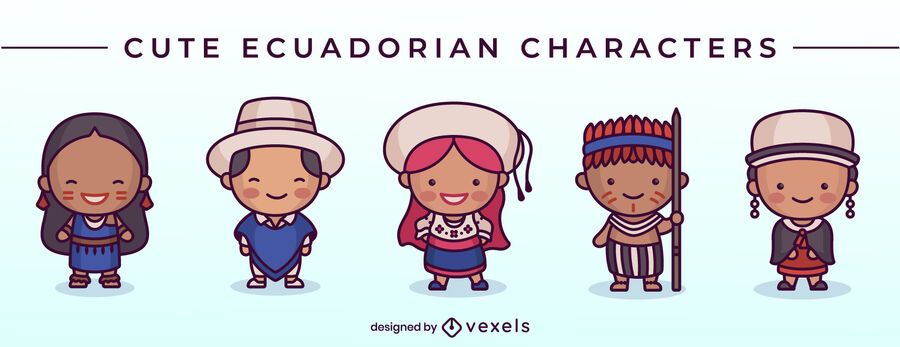 Cute ecuadorian character set Cute ecuadorian character set