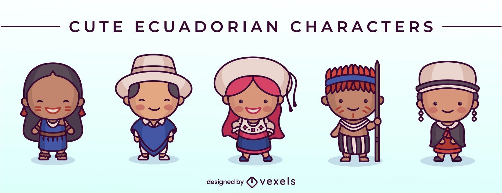 Cute ecuadorian character set