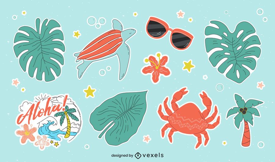 Hawaii sticker set Hawaii sticker set