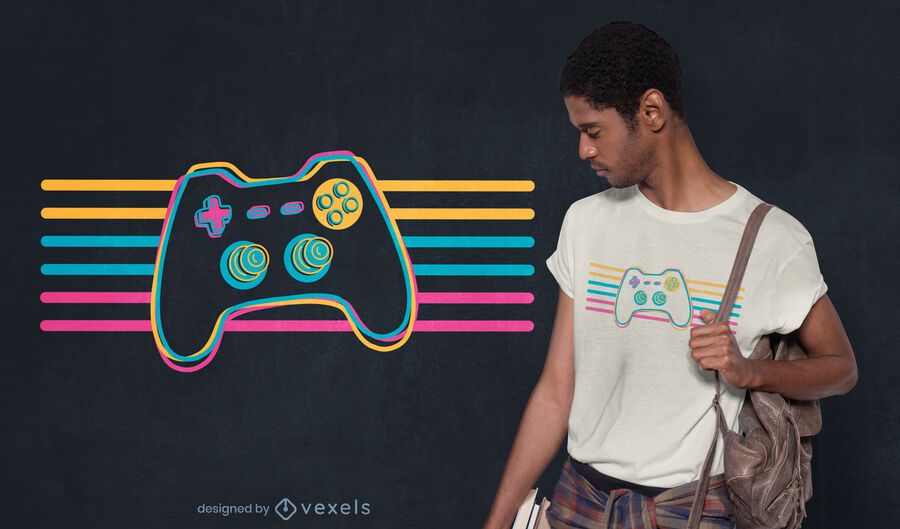 Design de camiseta com joystick retrô Design de camiseta com joystick retrô